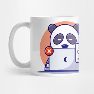 Cute Panda Working With Laptop And Forgot The Password Mug